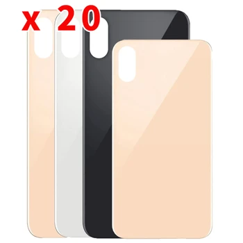 20 Шт Сменная крышка заднего стекла с Большим Отверстием для iPhone Xs 5,8 дюйма Все носители для модели Xsmax xs max 6,5 дюйма заднее стекло