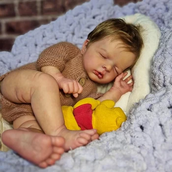20-дюймовая кукла-Реборн, Реалистичная новорожденная, мягкая на ощупь, приятная для тела, спящая кукла ручной работы с краской Genesis, видны множественные вены