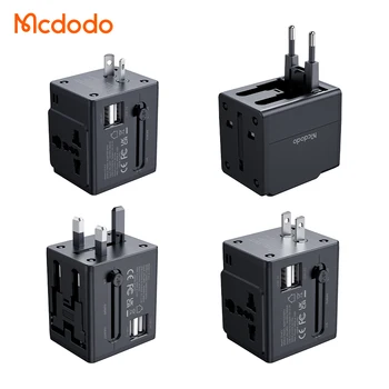 Универсальная дорожная вилка Mcdodo International Адаптер переменного тока для зарядного устройства для телефона с двумя портами быстрой зарядки USB PD для США AU EU UK