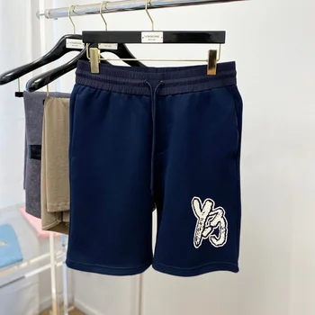 Повседневные спортивные шорты с буквенным принтом Yohji Yamamoto, мужские и женские хлопковые Свободные брюки Y3 Quarter с прямыми штанинами