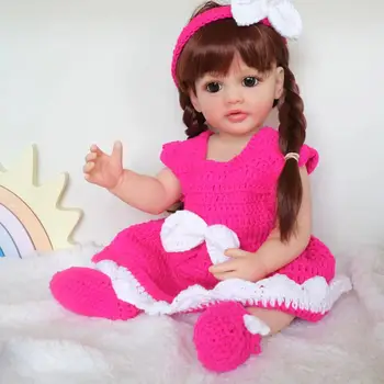 55 см имитационная кукла-Реборн милая китайская кукла с длинными волосами на каждую семейную игрушку креативный подарок