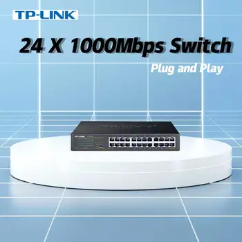 Гигабитная Сетевая IP-камера TP-LINK 24GE, 24-портовый Коммутатор, Сетевой кабель длиной 1000 М, Разветвитель локальной сети, КОНЦЕНТРАТОР Ethernet, Поддержка VLAN TL-SG1024DT