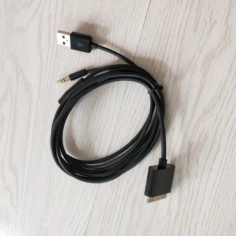 30PIN К USB 3,5 мм Автомобильный аудиокабель 30-Контактный разъем док-станции от штекера до 3,5 мм штекерного Разъема Автомобильный AUX Кабель Для Быстрой Зарядки iPod iPhone 4S