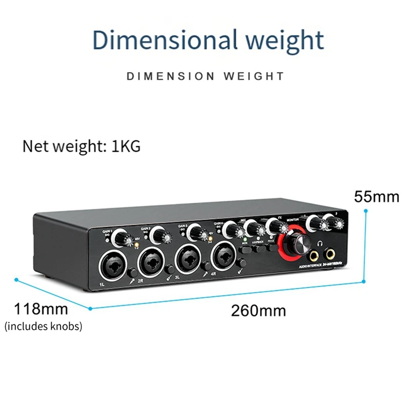 4-Канальный Интерфейсный Диктофон Со звуковой картой для записи поющей группы, Комплект оборудования для дубляжа прямых трансляций