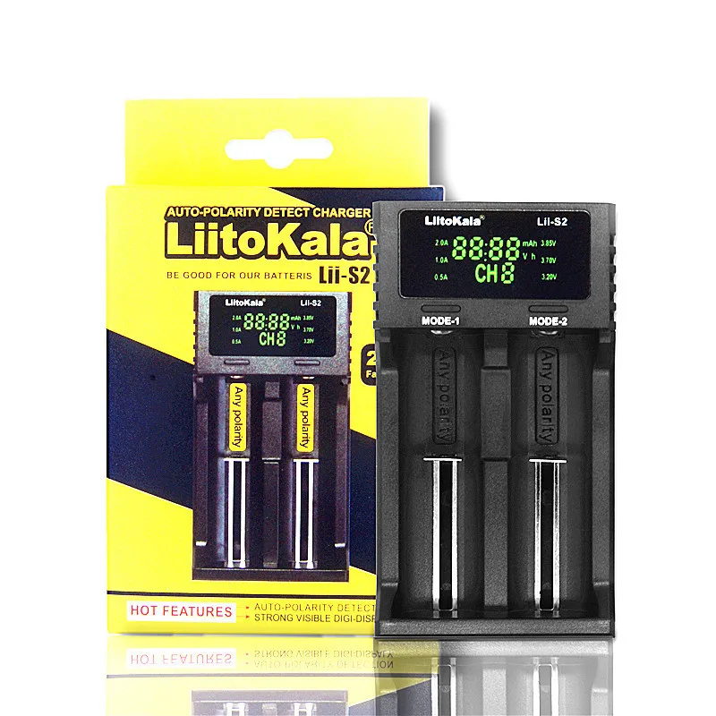 LiitoKala Lii-202 Lii-402 Lii-S2 Lii-S4 18650 Зарядное устройство для 26650 16340 RCR123 LiFePO4 3,7 В/1,2 В Ni-MH Перезаряжаемая батарея