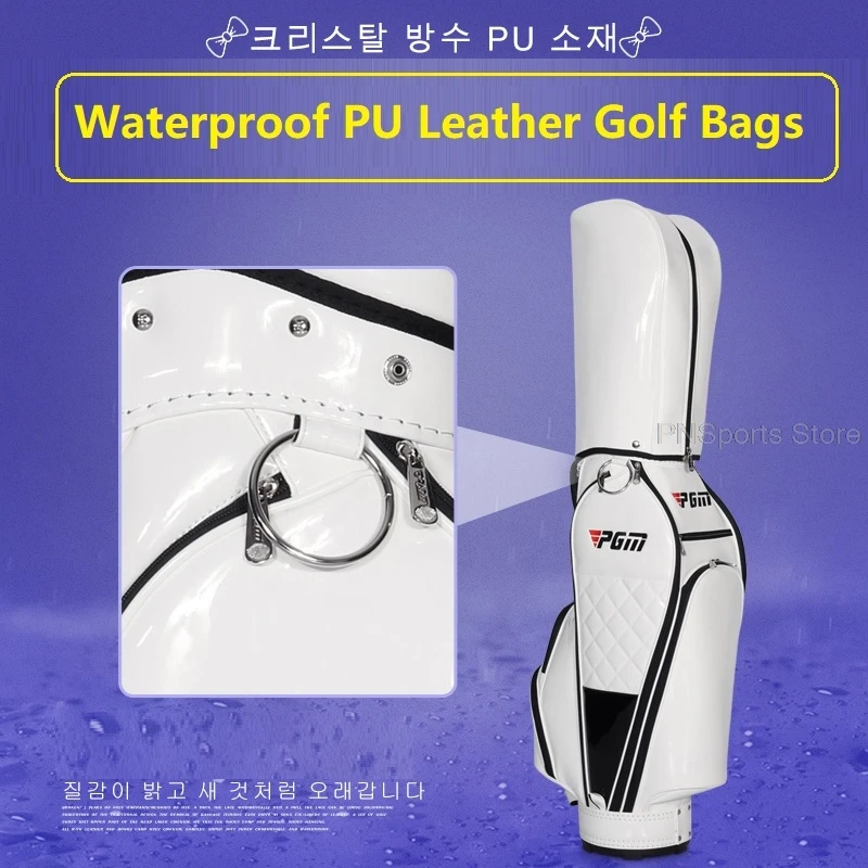 Pgm Новая сумка для клюшек для гольфа PU Водонепроницаемая стандартная сумка для гольфа Многофункциональная Прочная транспортная упаковка с головной крышкой Большой емкости