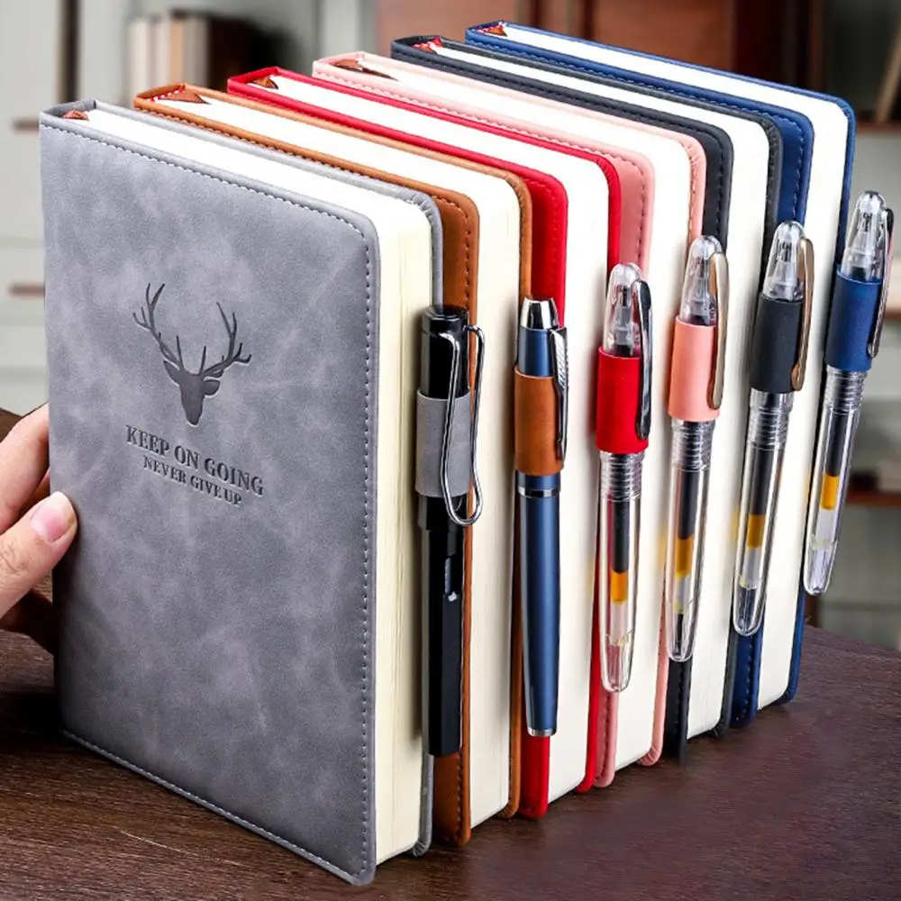 Блокнот, дневник, Журнал для эскизов, толстая искусственная кожа, 360 страниц Формата А5, Бизнес с ручкой