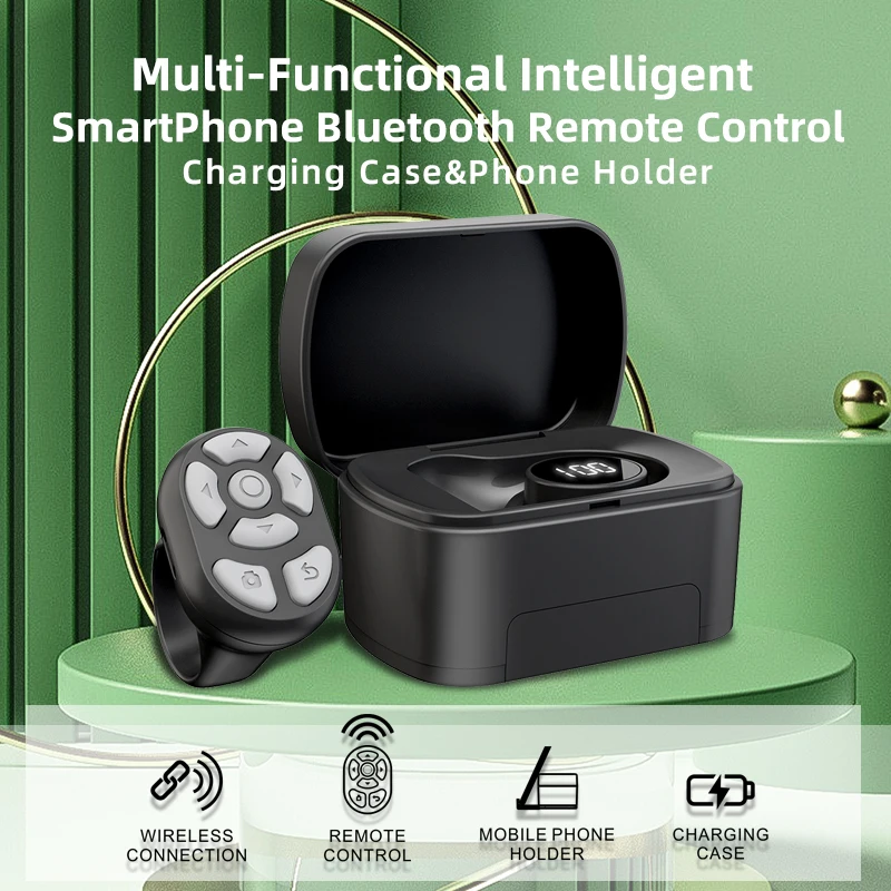 Кольцо на палец для мобильного телефона, Bluetooth-совместимый пульт дистанционного управления, Пульт дистанционного управления для селфи-видео, Автоматический перелистывание страниц