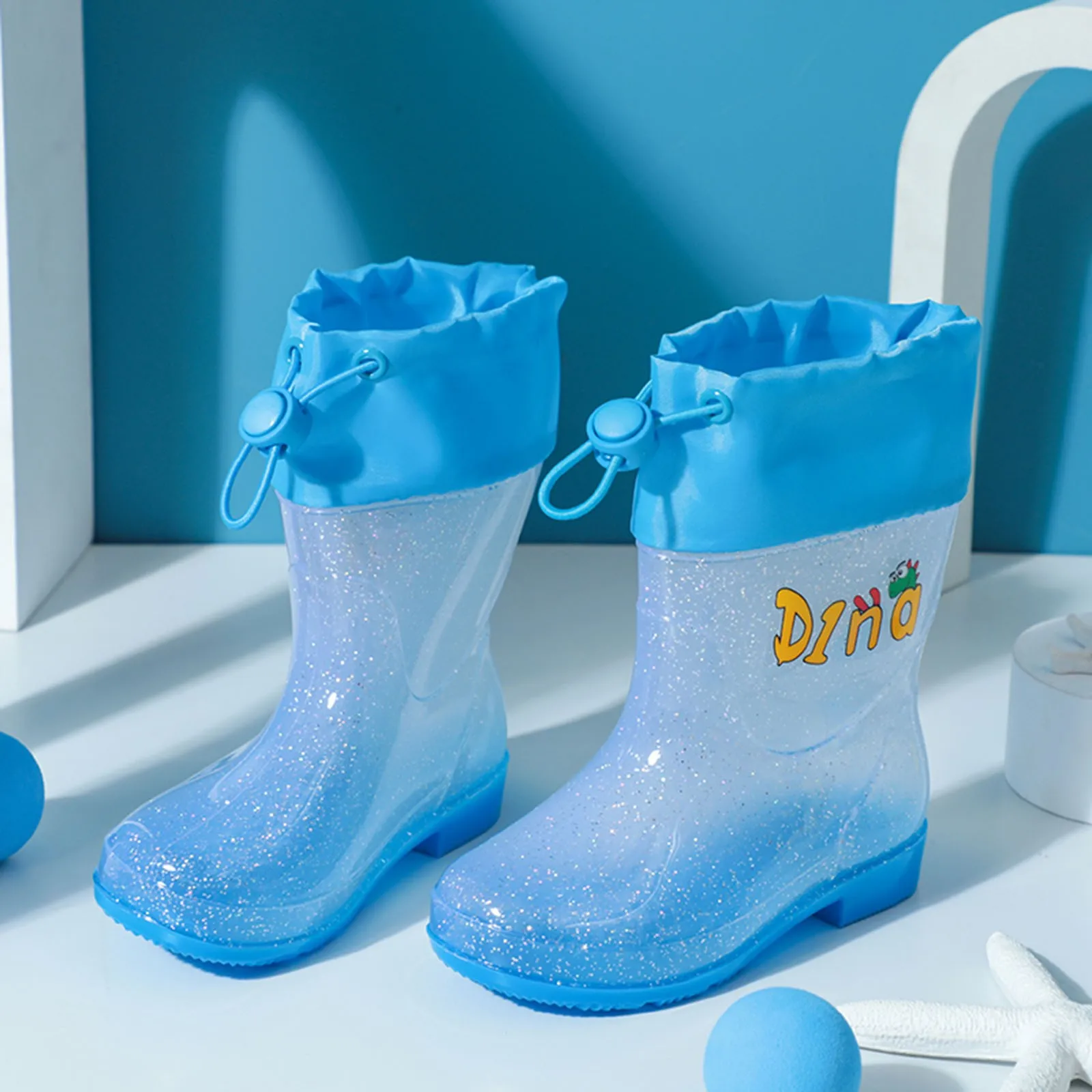 Новые Детские Непромокаемые ботинки для девочек и мальчиков, можно завязать Рот, Зашнуровать, Милые Мультяшные Водонепроницаемые Резиновые сапоги, Детские botas de bebé