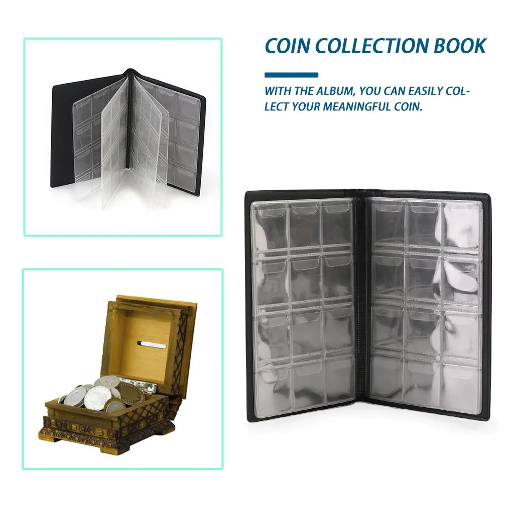 Объемный чехол для коллекции Памятных монет Книга для хранения Пустая папка для монет Вмещает 120 штук монет Прямая Доставка