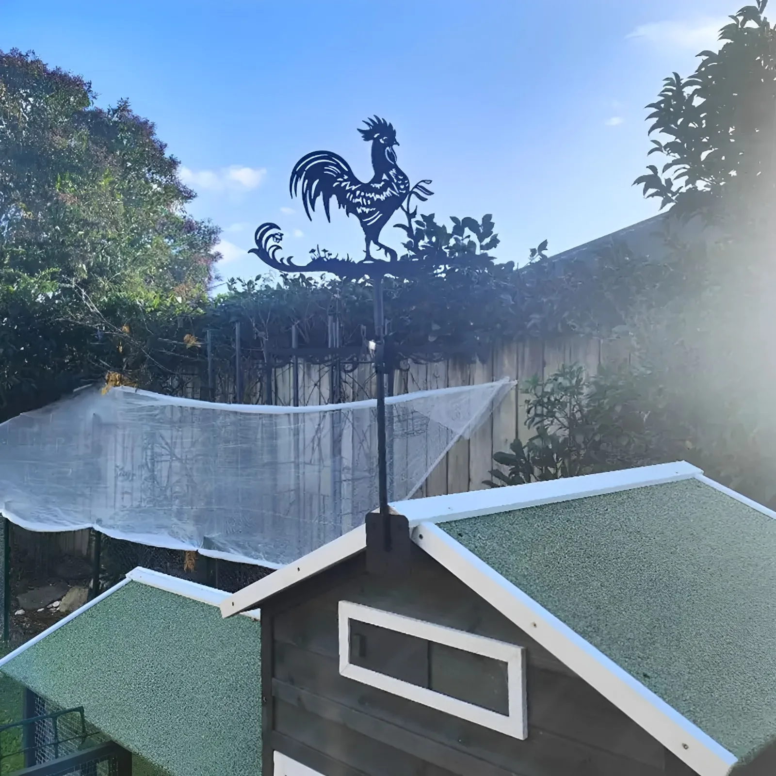 Силуэт Петуха-флюгера, Художественное Оформление, черные металлические флюгеры, уличные украшения, сад для двора на крыше здания