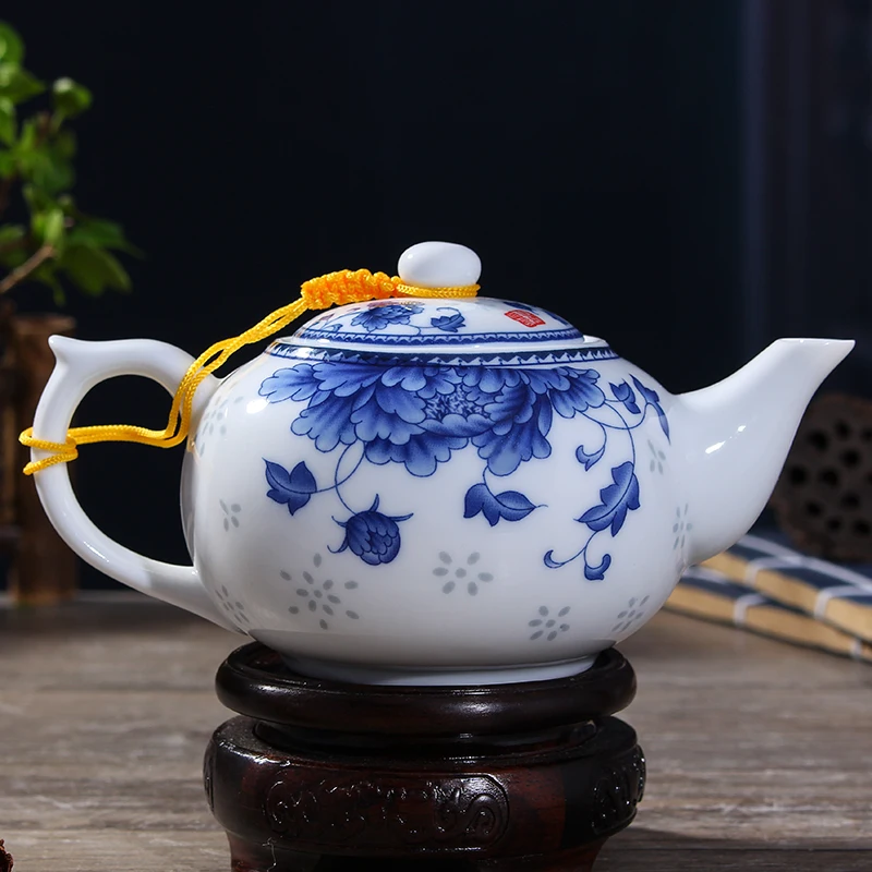 Цзиндэчжэнь 150 мл фарфоровый сине-белый керамический чайник чайник кунг-фу чайник с цветочным узором чайный горшок Продвижение!