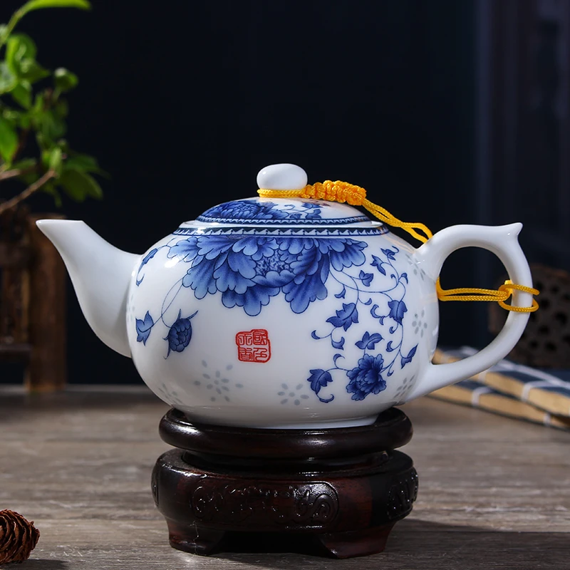 Цзиндэчжэнь 150 мл фарфоровый сине-белый керамический чайник чайник кунг-фу чайник с цветочным узором чайный горшок Продвижение!